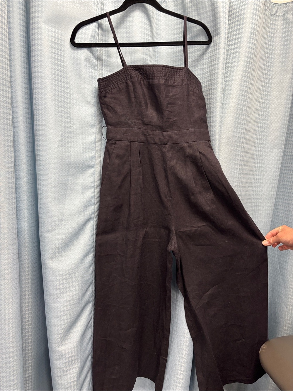 EUC Black Wide-Leg Jumpsuit with Spaghetti Straps Size 2 No Belt